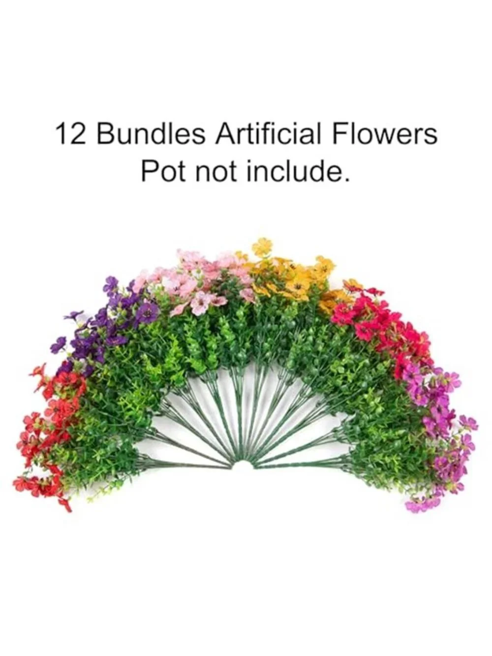 Artificial Daisy Eucalyptus Fake Flowers Outdoor Indoor Porch Patio 12 Bundles